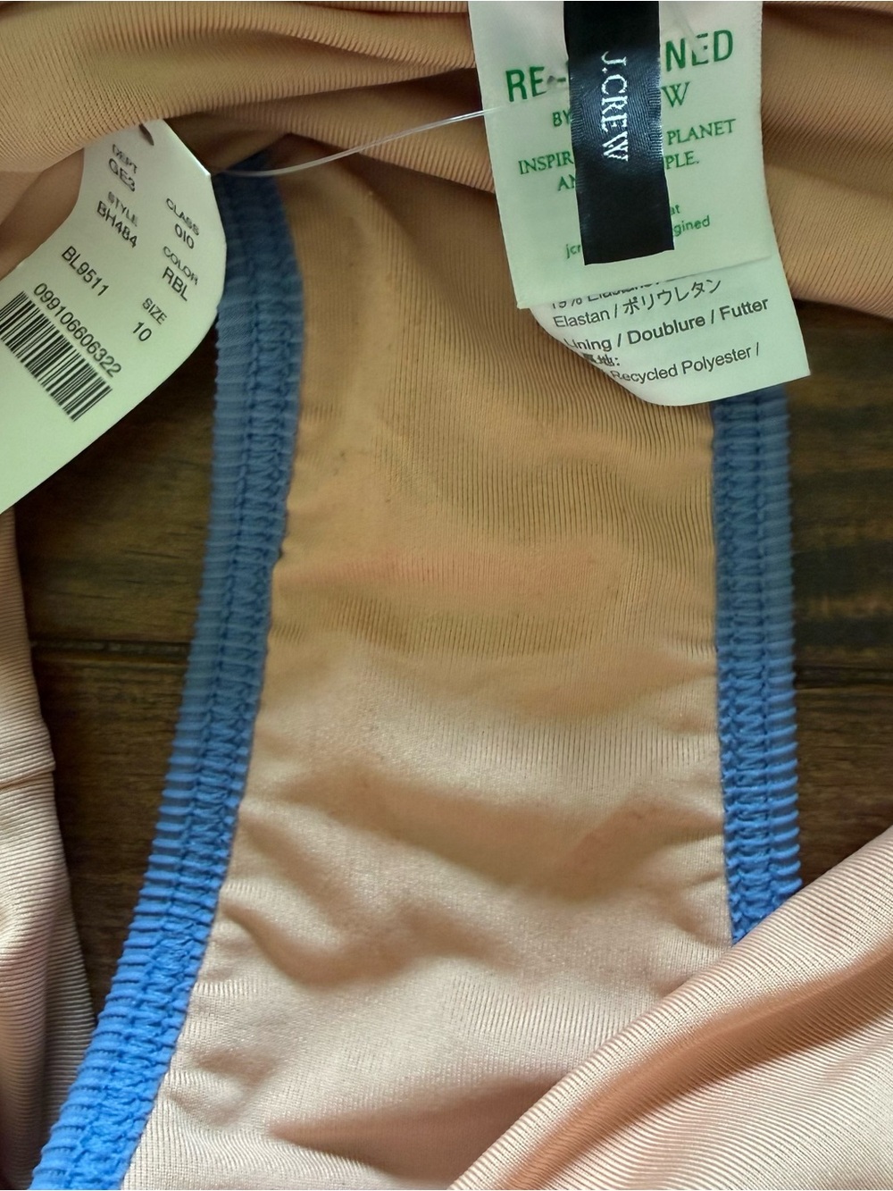 NEW J. Crew Ribbed Blue One Shoulder Strap One Piece Swimsuit Size 10 Blue NWT - Picture 7 of 7